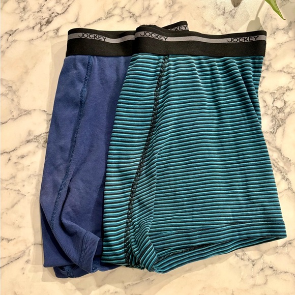 Jockey Blue and Teal Striped Boxer Briefs - Picture 1 of 5